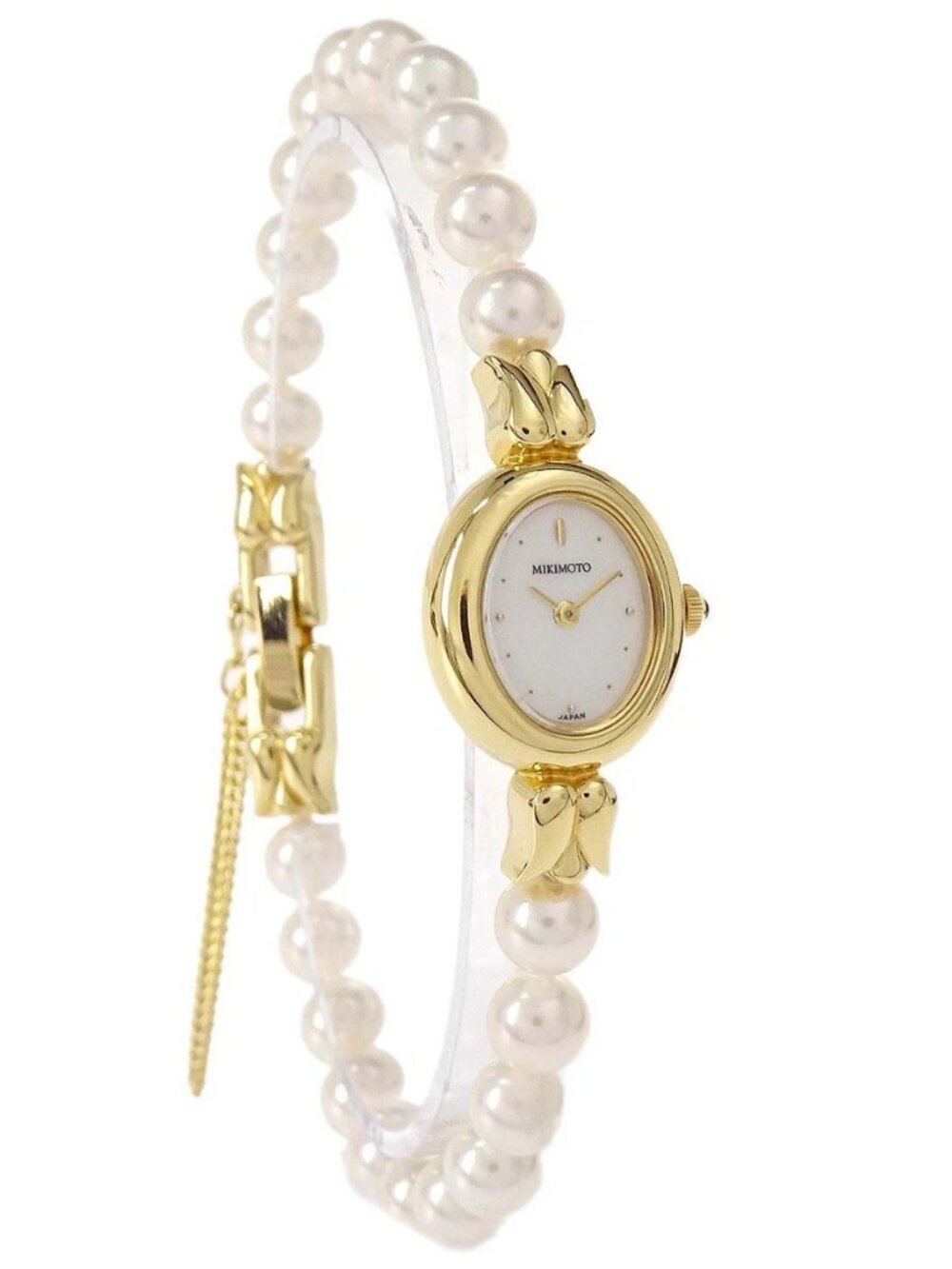 Mikimoto 1E20-3041 Pearl Quartz Watch 18KYG GP 188276